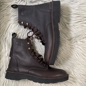Sorel Brown Leather Combat Boots
